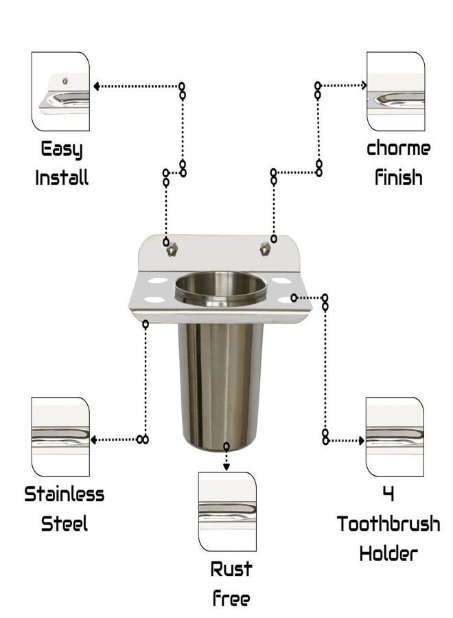 Raxon Innovation Tooth-Brush Holder/Tumbler Holder Stainless Steel (Pack of 1) - Image 4